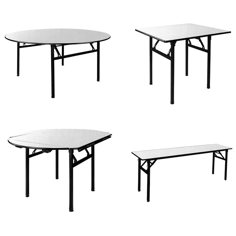 Modern Rent Furniture 8FT Rectangle Table Folding Dining Event Wedding Table Picnic Rectangle Plastic Portable Metal Frame Table