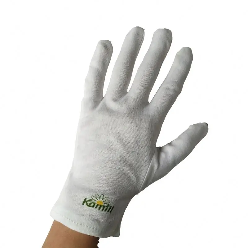 Custom Logo Printed Luxury Black Silk Inner Cotton Jewelry Gloves