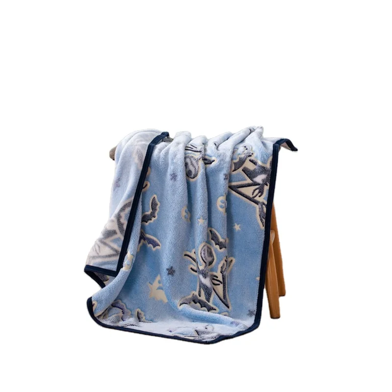 
Blanket custom flannel mink fleece baby Blanket cheap soft glow kids coral fleece woven throw Blanket 