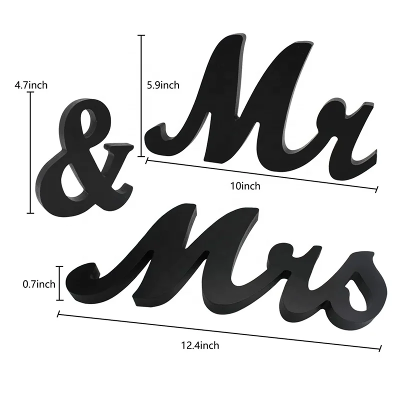 Mr & Mrs Sign Letters Wooden Mr and Mrs Letters for Party Wedding Table Decoration Photo Props