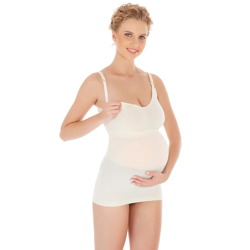 Seamless Bamboo Easy Access Maternity Nursing Tank Top Cami Camisole with Adjustable Straps - Minimum Order 10pcs. Your Logo OK