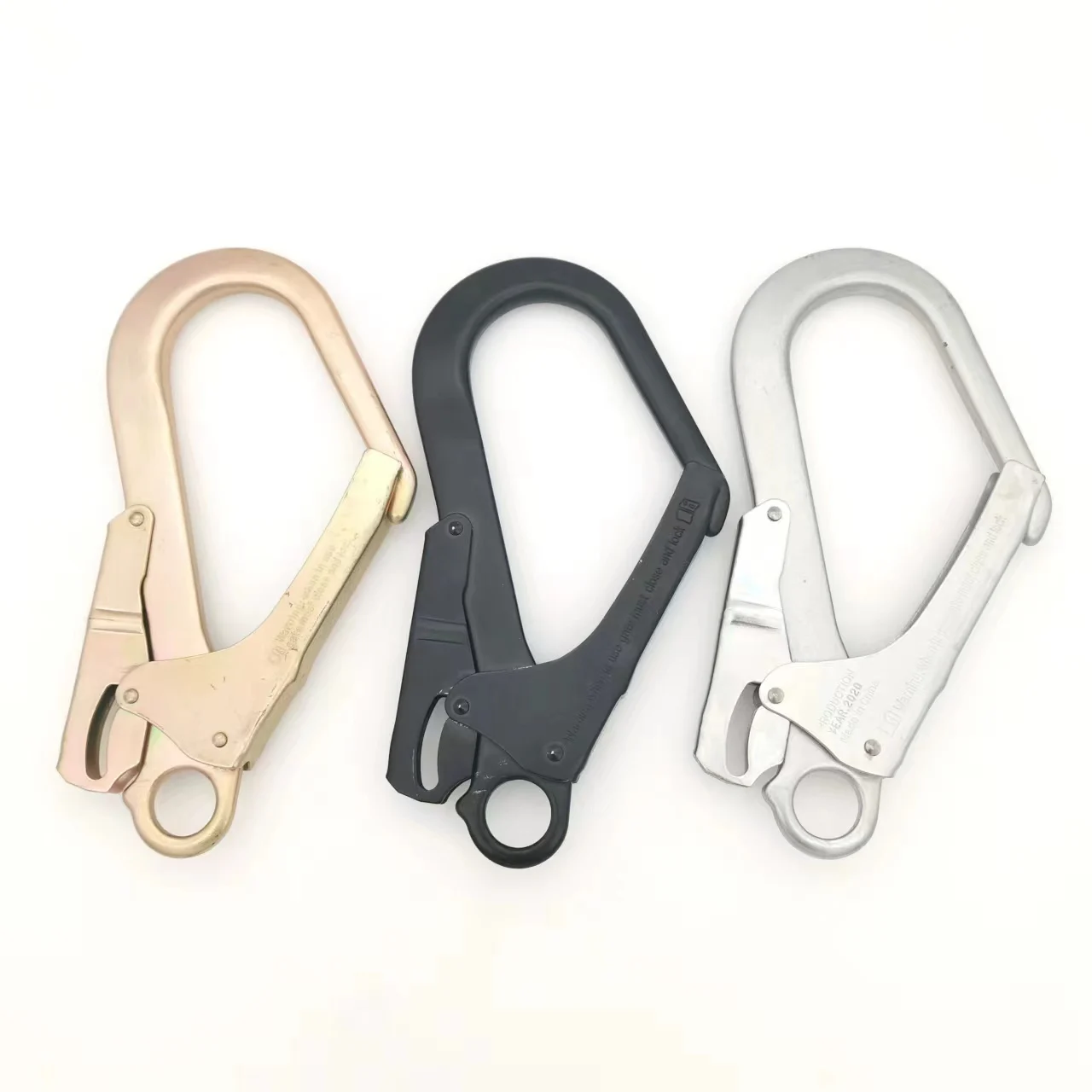 Attachments restraint Lanyard open senior rock climbing self-locking buckle mountaineering steel rebar scaffold hook CE certified steel spring snap hook