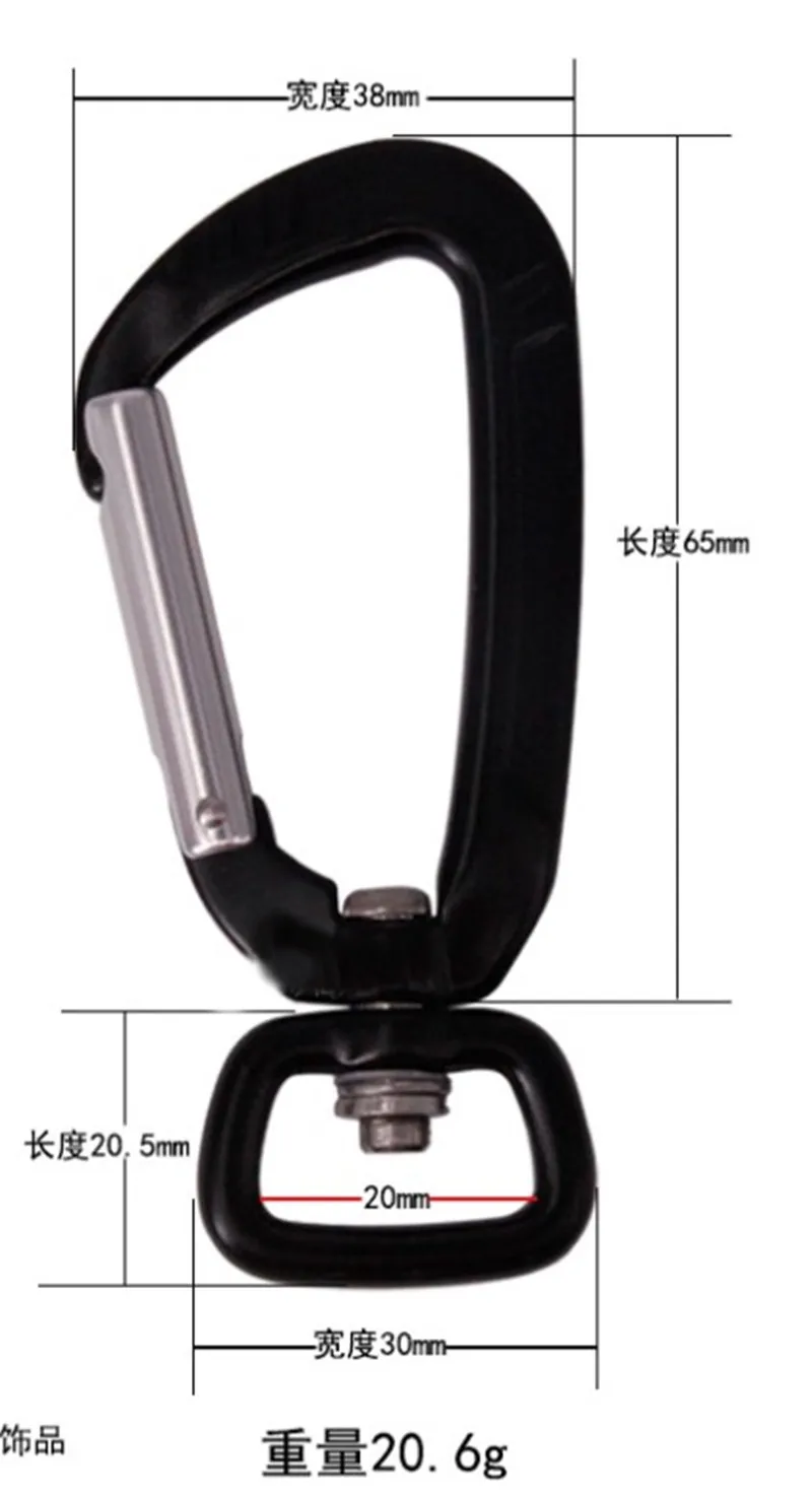 HXY custom no moq swivel carabiner 7075 aerial high quality black dog leash carabiner hook for gift