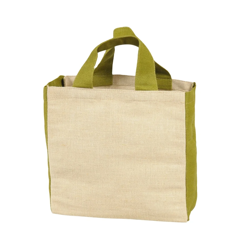 
Long Handle Laminated jute bag shopping Wholesale Cheap Burlap Hessian Jute Shopping Bag made by Indian Factory India 