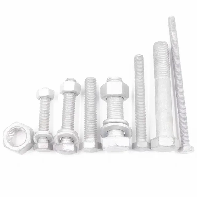 Hot-dip galvanised hexagon head bolts hot dip zinc (chemistry) Pole bolts