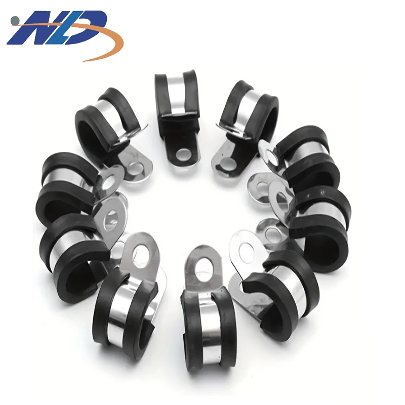 NLD Manufacturer High Quality EPDM Rubber Coated P Type Pipe Clamps Cable Accessories P Clip Pex Clamps