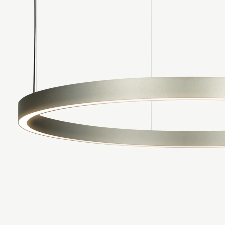 4m 120w 40mm Width Big Diameter Circle Ring Led Curved Profile Office Hanging Light for Commercial Lighting