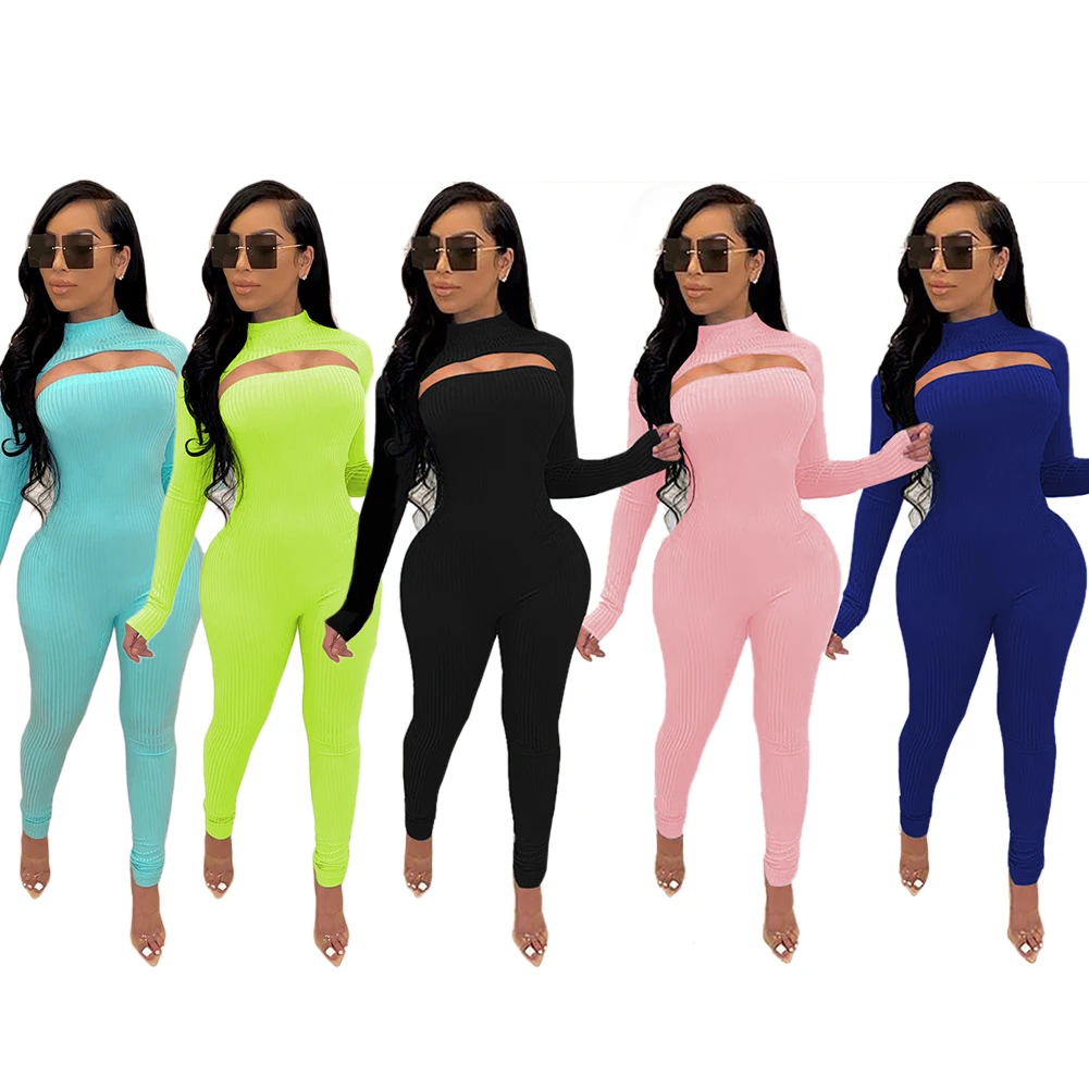 Горячая Распродажа, сексуальная новая осенняя одежда для женщин, комбинезон с длинным рукавом, комплект из двух предметов, женская одежда 2021