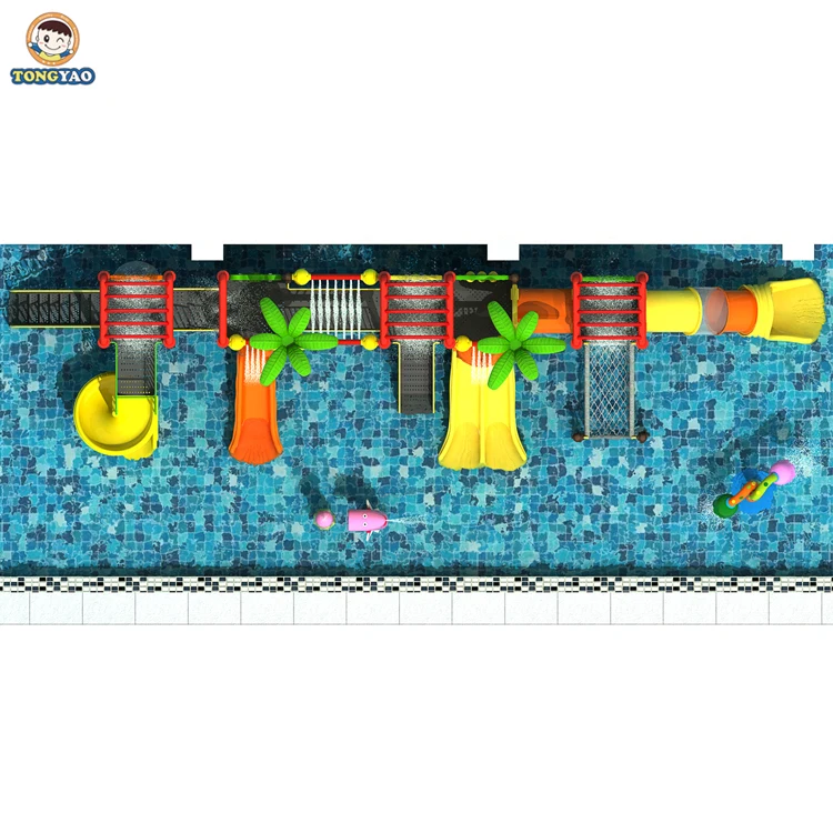 Commercial Outdoor Amusement Park Fiberglass Water Park With Slides For Kids Adults