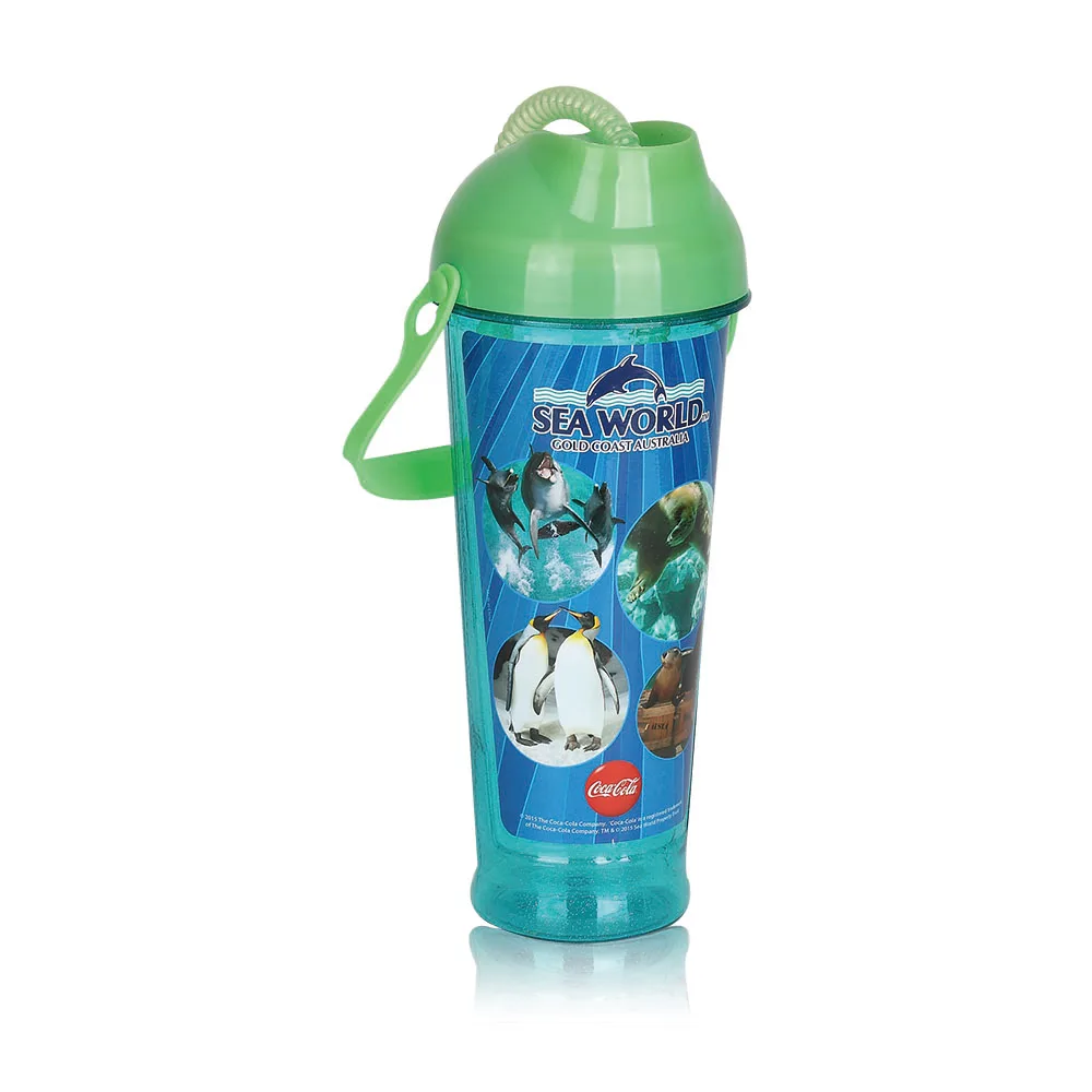 Best price 850ml BPA free hygienic custom logo personalized colorful clear plastic sport drinking bottle with straw for kids