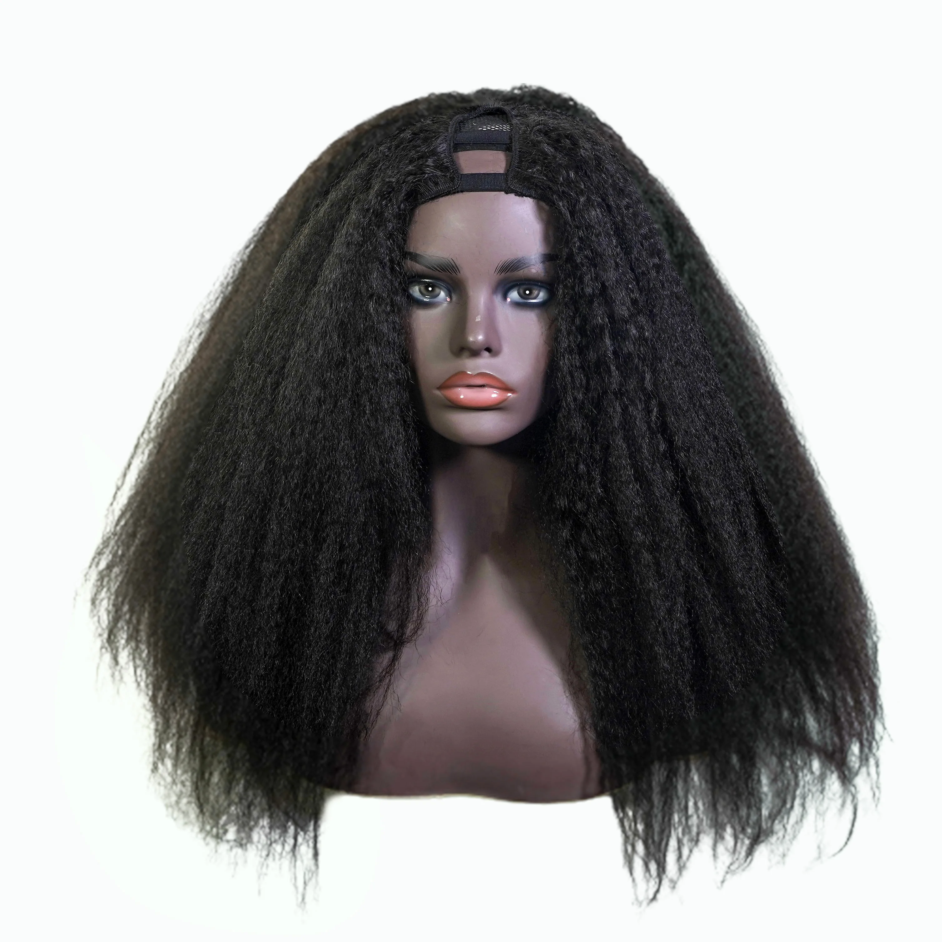 Wholesale Brazilian Hair Virgin Wig Vendors 100% Natural U Part Afro Kinky Human Hair Wig With Bangs For Black Women