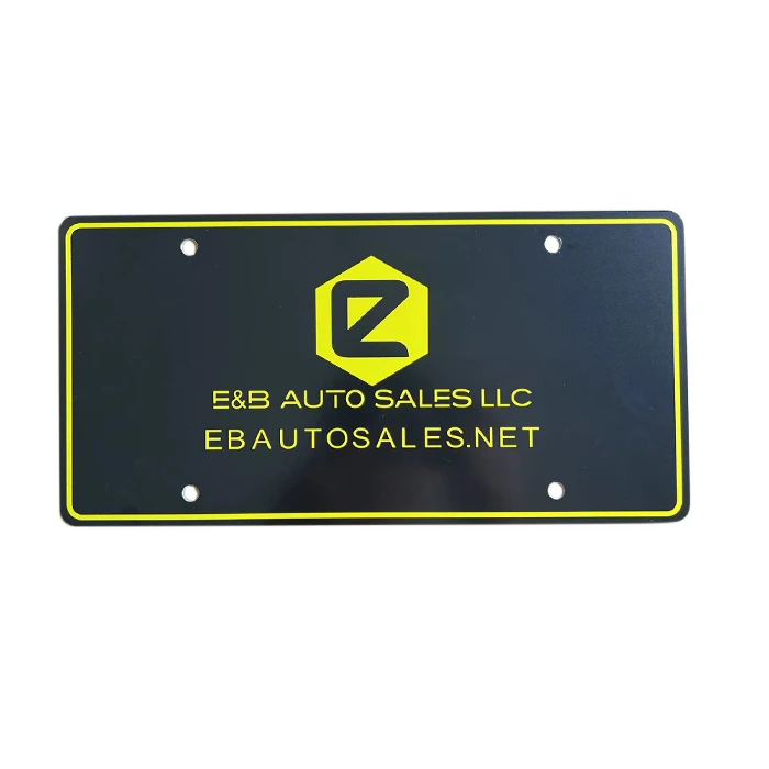 Custom logo full printing Cheap White Plastic pvc car license plate