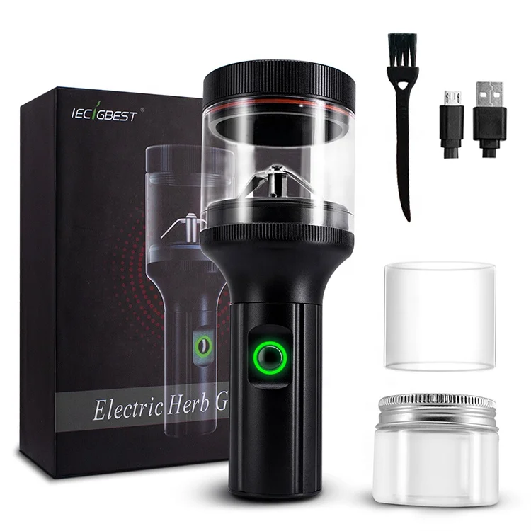 
Iecigbest New Product Aluminium Alloy Weed Grinder 1600mah Tobacco Electric Smart Herb Grinder 