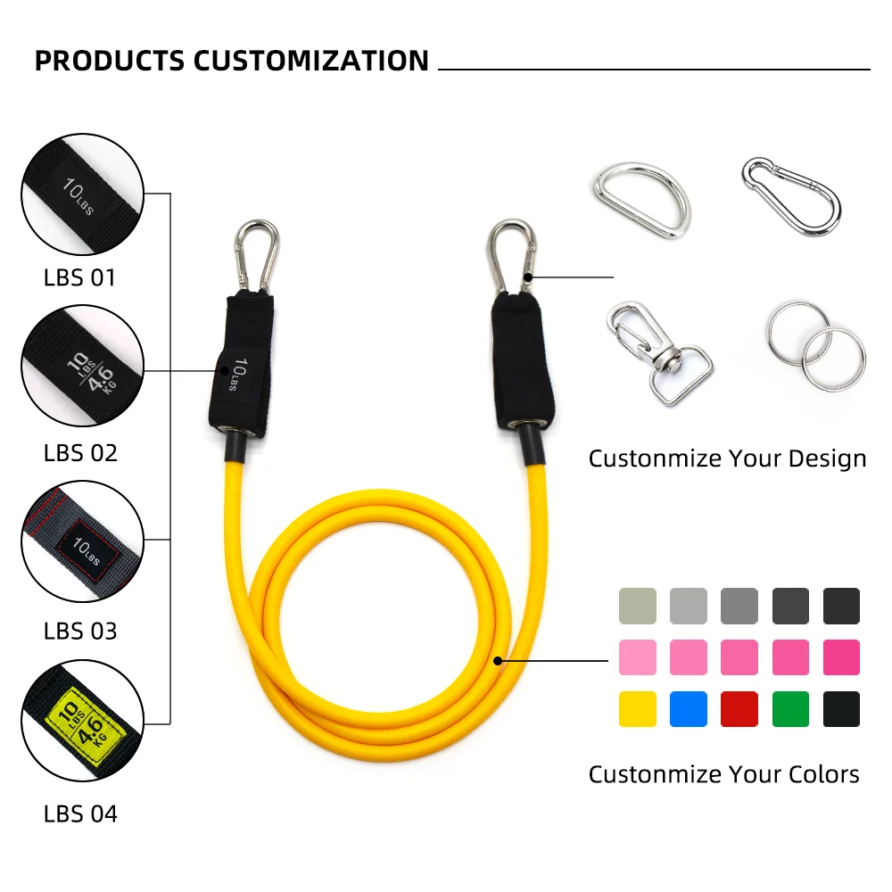 YETFUL Customized Fitness Exercise Latex Training Yoga Pulling Rope Resistance Band 11 in 1