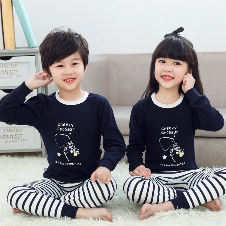 
Wholesale boys/girls causal long sleeves pajamas comfortable sleep wear night shirt with pants 