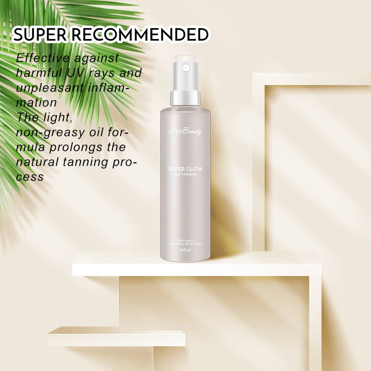 Private Label Organic Shimmering Glow Dry Oil Bronze Glitter Shine Tanning Body Serum Tanning Shimmer Oil Spray