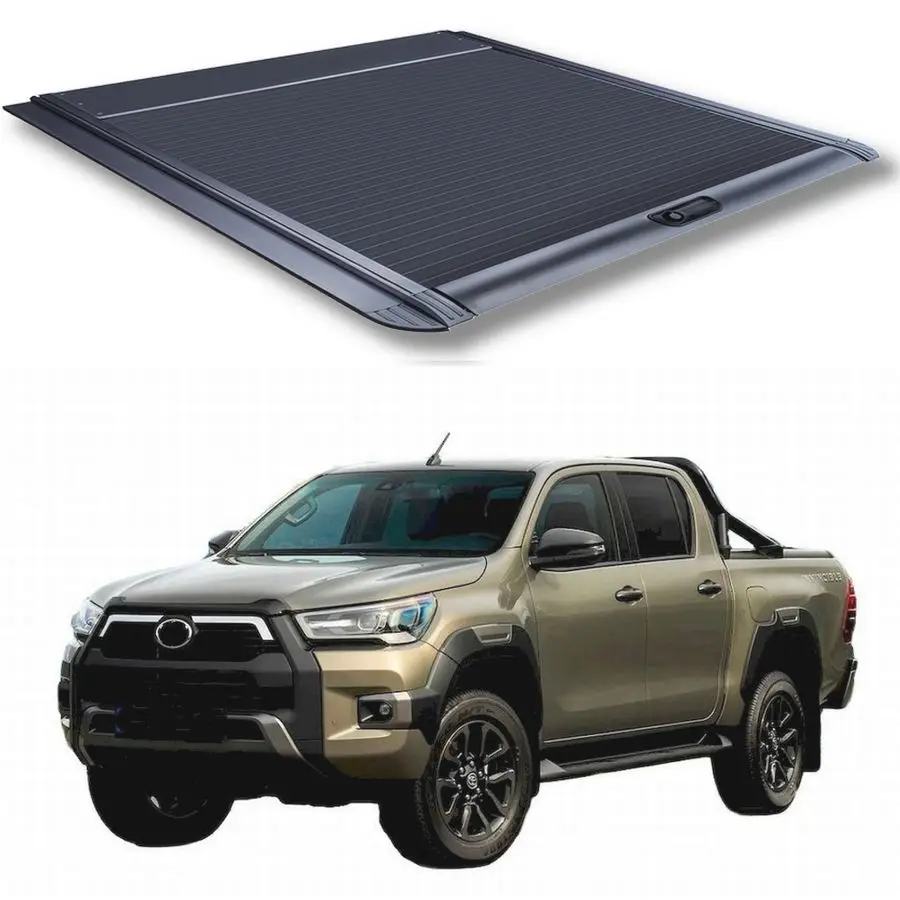 Ousaier Retractable Aluminum Roller Shutter Roll Up Tonneau Cover For TOYOTA Hilux 2005-2016