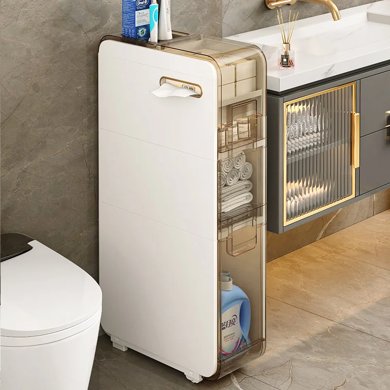 Jeko&Jeko 2, 3, 4 Tiers Plastic Drawer Slim Narrow Stylish Bathroom Floor Cabinet