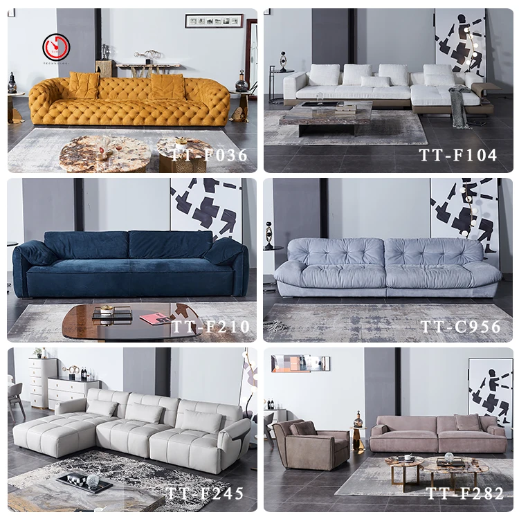 TT OEM&ODM french american style modern comfortable apartment hotel use love seat white leather couch living room sofas