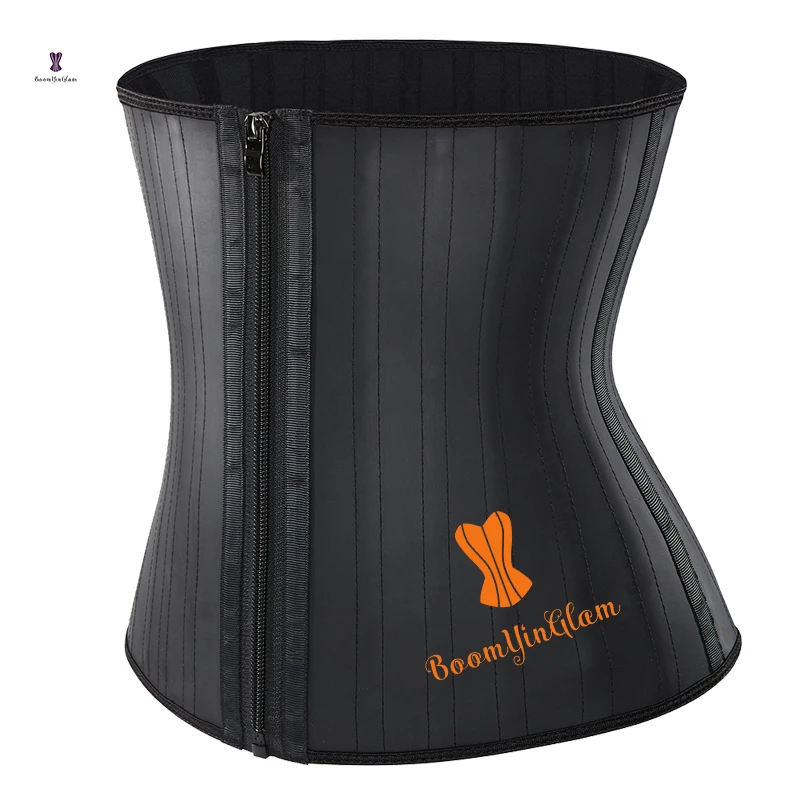 Glitter Clip and Zip Latex Waist Trainer Corset Underbust Sport Cincher Workout Sweat Vest Body Shaper custom logo private label