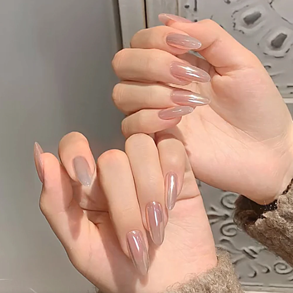 verified factory wholesale supply cheap price  glazed ombre cheek  design press on nails faux ongles