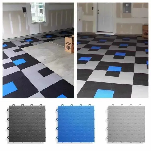 Interlock Garage Flooring Anti-slip PVC tiles for workshop car shop