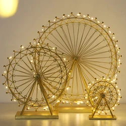 FINE Nordic Creative Vintage wedding decoration craft  Iron Ferris Wheel Model Sculptures Wrought Iron Ornaments