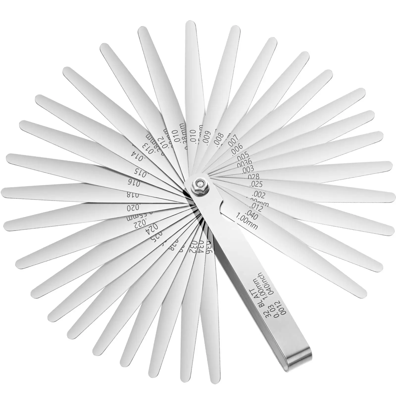 20 Blades Feeler Gauge Set Go-No-Go Blades Feeler Gauge Set Tapered Metric Steel Thickness Feeler Gauge