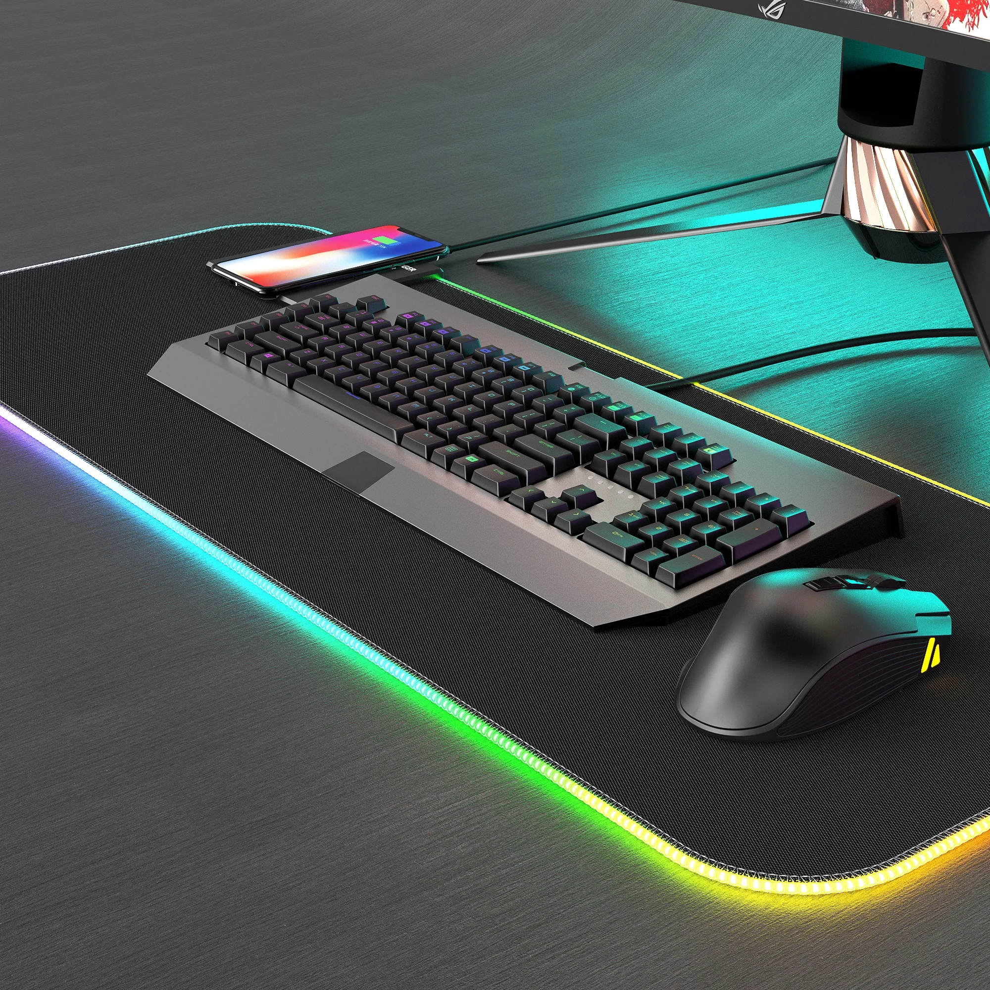 JERTECH Cheap Full Desk Big Xl Xxl Extended Gamer Large Led Sublimation Keyboard Gaming Rgb Mouse Pad