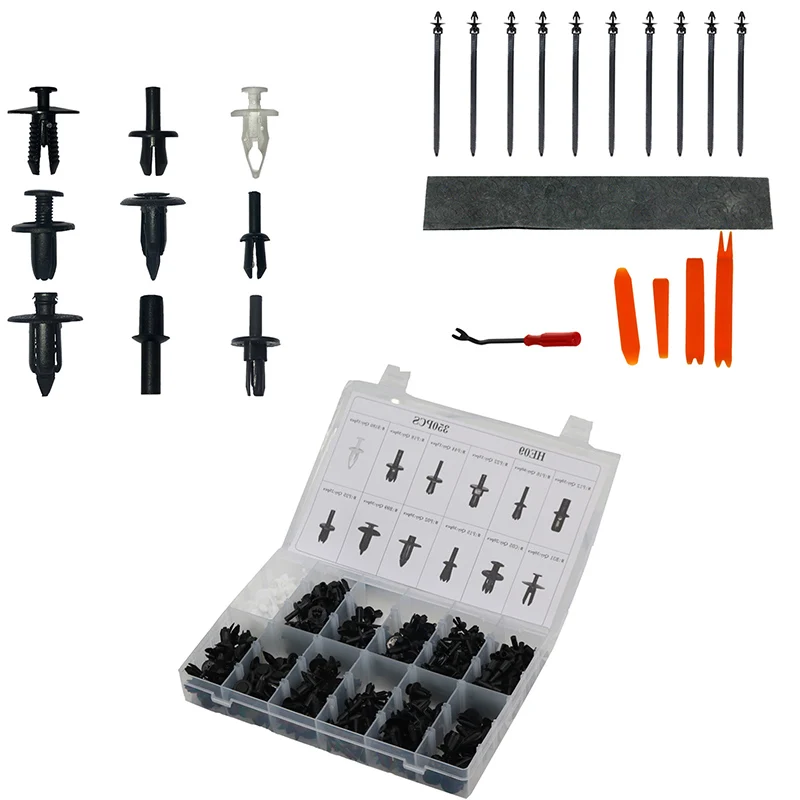 
Автомобильный зажим крепления 350 шт. 12 размеров нейлоновые смешанные автомобильные зажимы и крепежи универсальные для Volkswagen Toyota Ford крепежи 