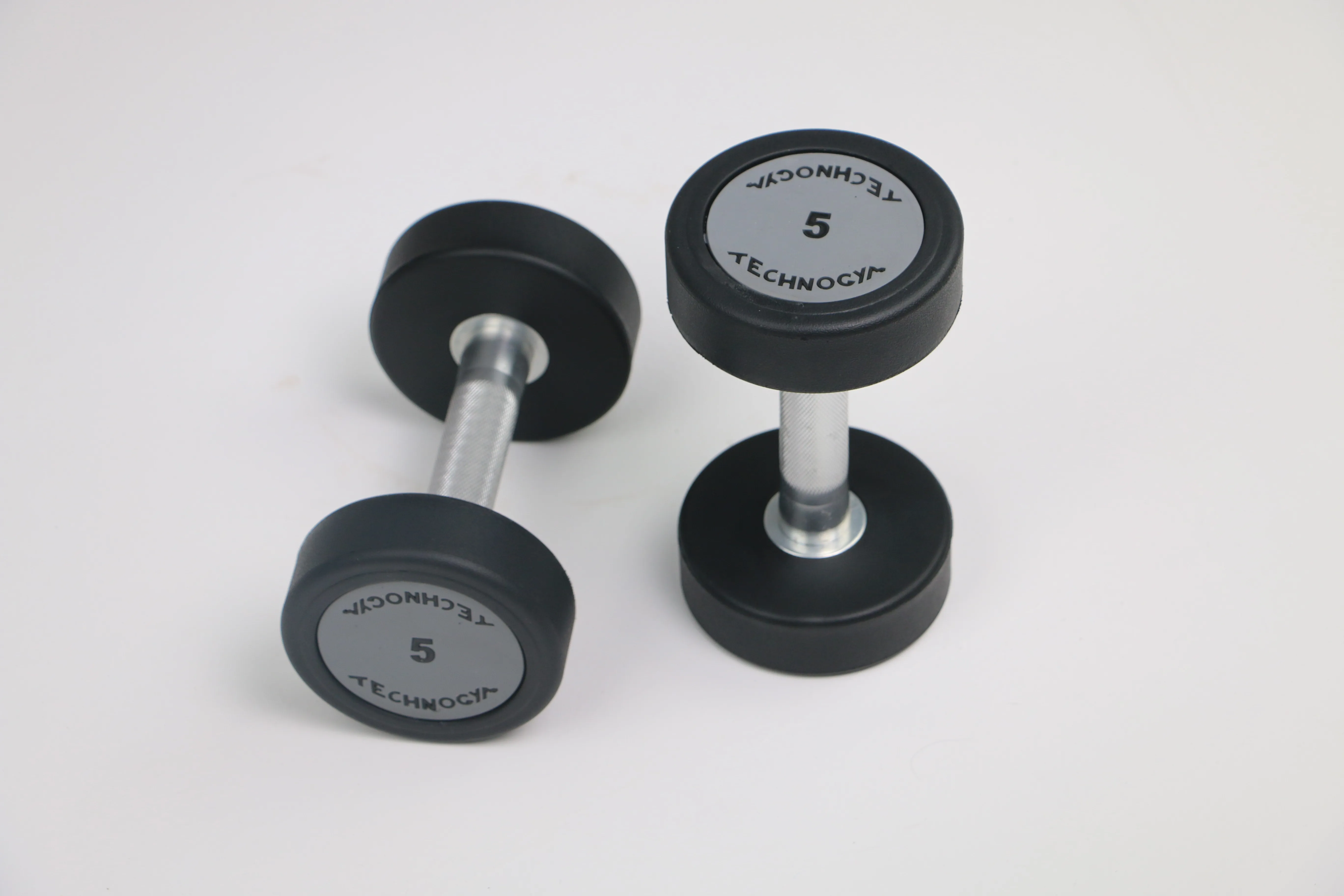 Round shape Techno Gym  Rubber Coating Gym Dumbbell Weights Rubber Round Dumbbells