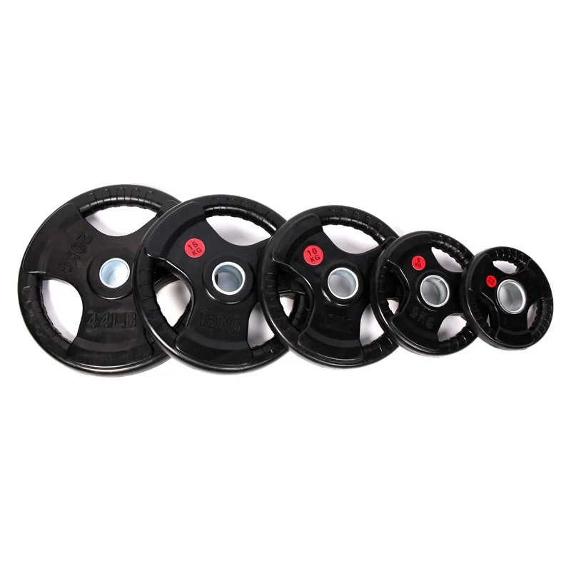 Customized High Quality Gym Equipment Professional Barbells Plate Exercise Cast Iron Rubber Bumper Weight Plates Set Barbell Dis