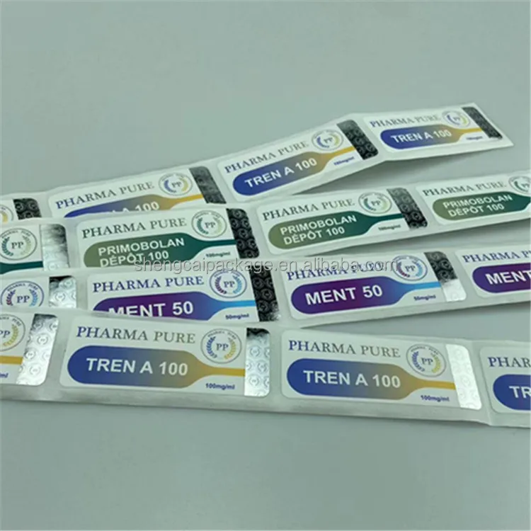 Custom printing pharma labs label sticker hologram 10ml vial labels security code holographic