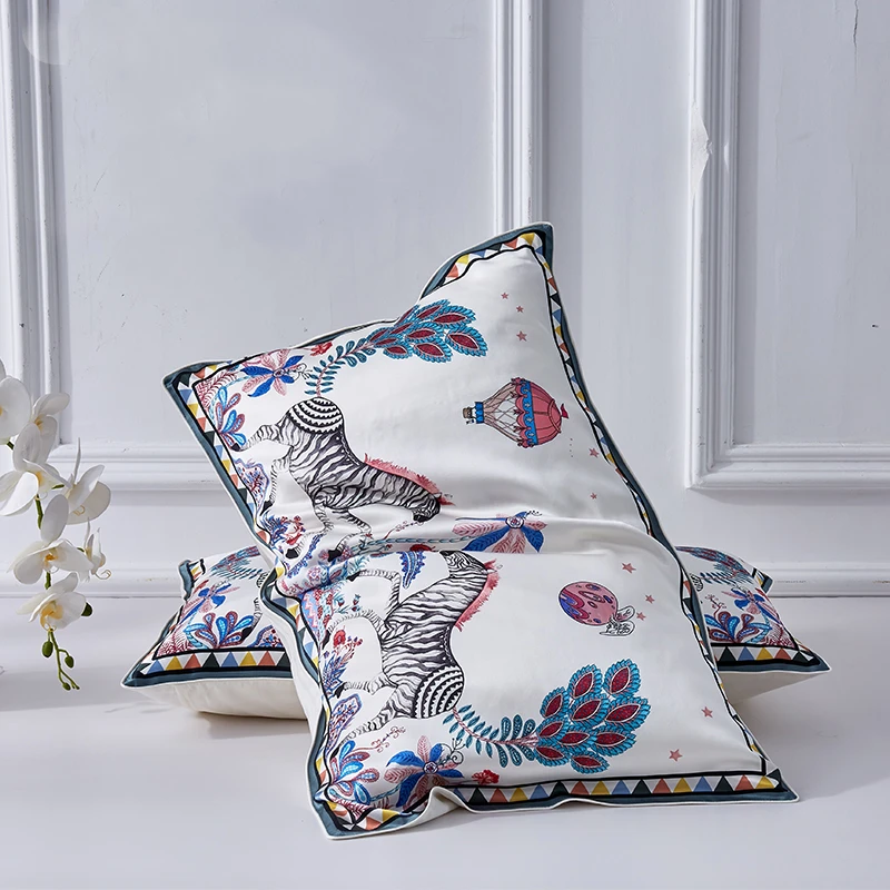 JILI  zebra printed 100% silk pillowcase for kids, supporting drop shipping