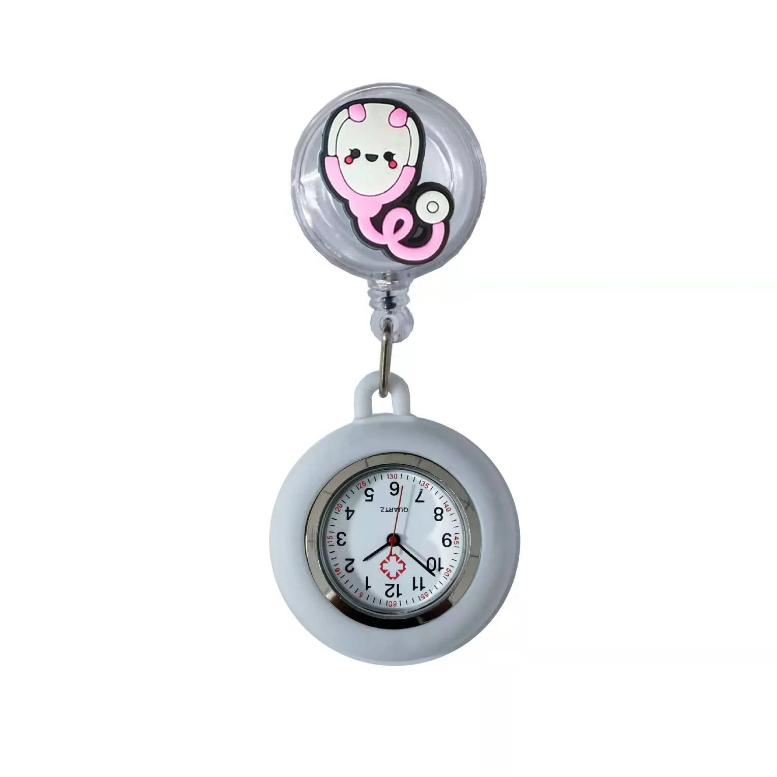 Nurse Doctor Retractable Pocket Watches Hospital Medical Badge Reel Love Heart Stethoscope Syringe Clips Watches