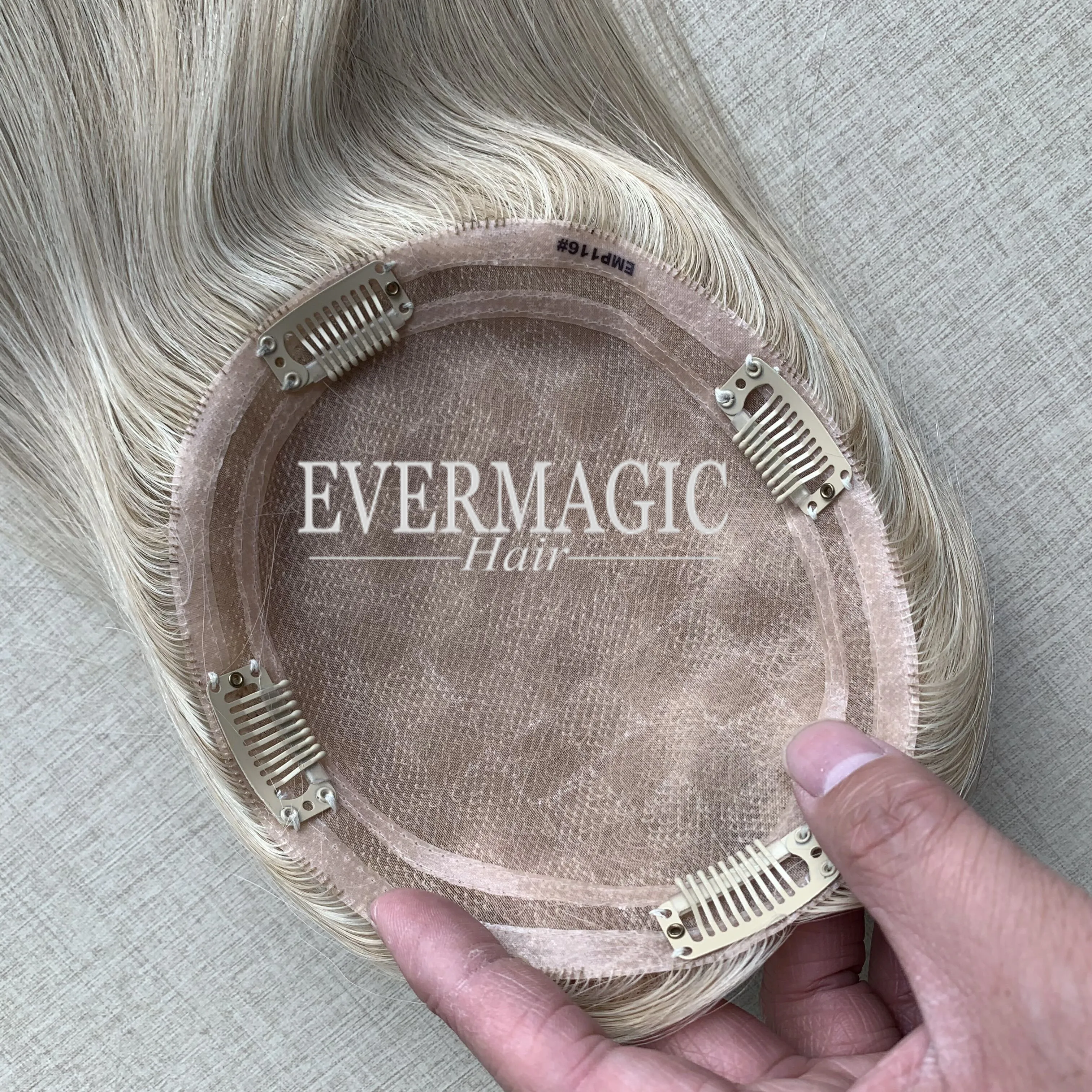 STOCK Hot Selling Balayage Color Monofilament Base Hair Toppers Mono Lace Hair Pieces For Thinning Hair Women