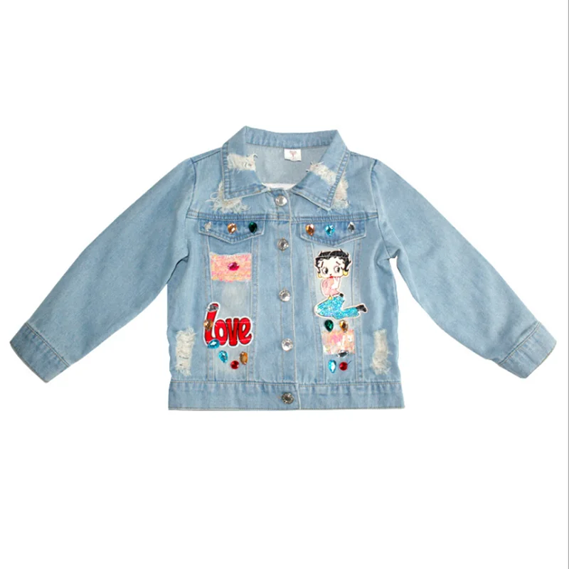 
2020 Autumn New Fashion hole Denim jacket Baby neutral clothes 