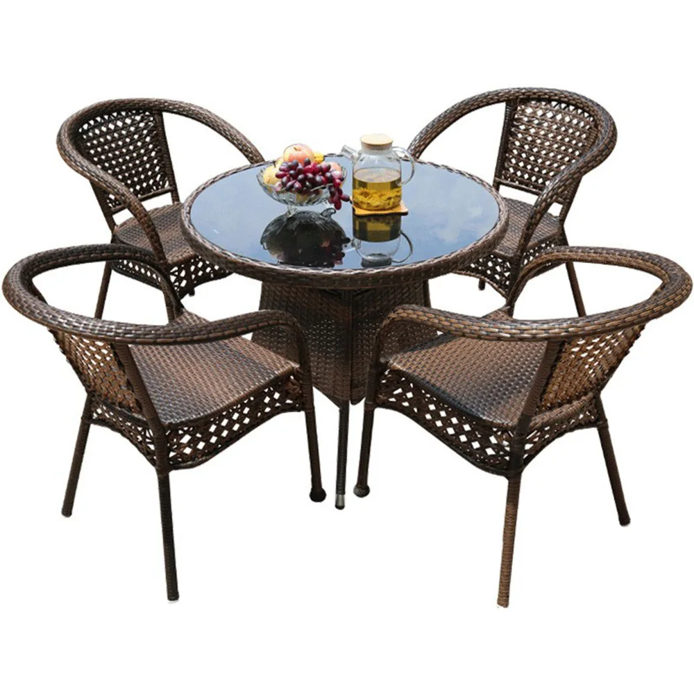 Courtyard patio restaurant camping rattan dining chairs folding outdoor table and chair set foldable rattan parisian chairs
