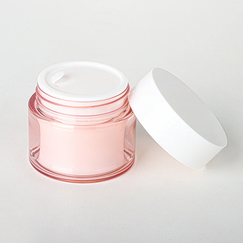 Mini 1.7oz 50g sweet pink transparent cream cosmetic containers  jars with lids for body butter plastic storage container jar