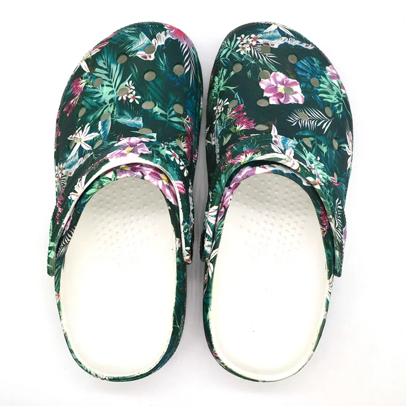 
latest design flower print eva garden clogs for woman 