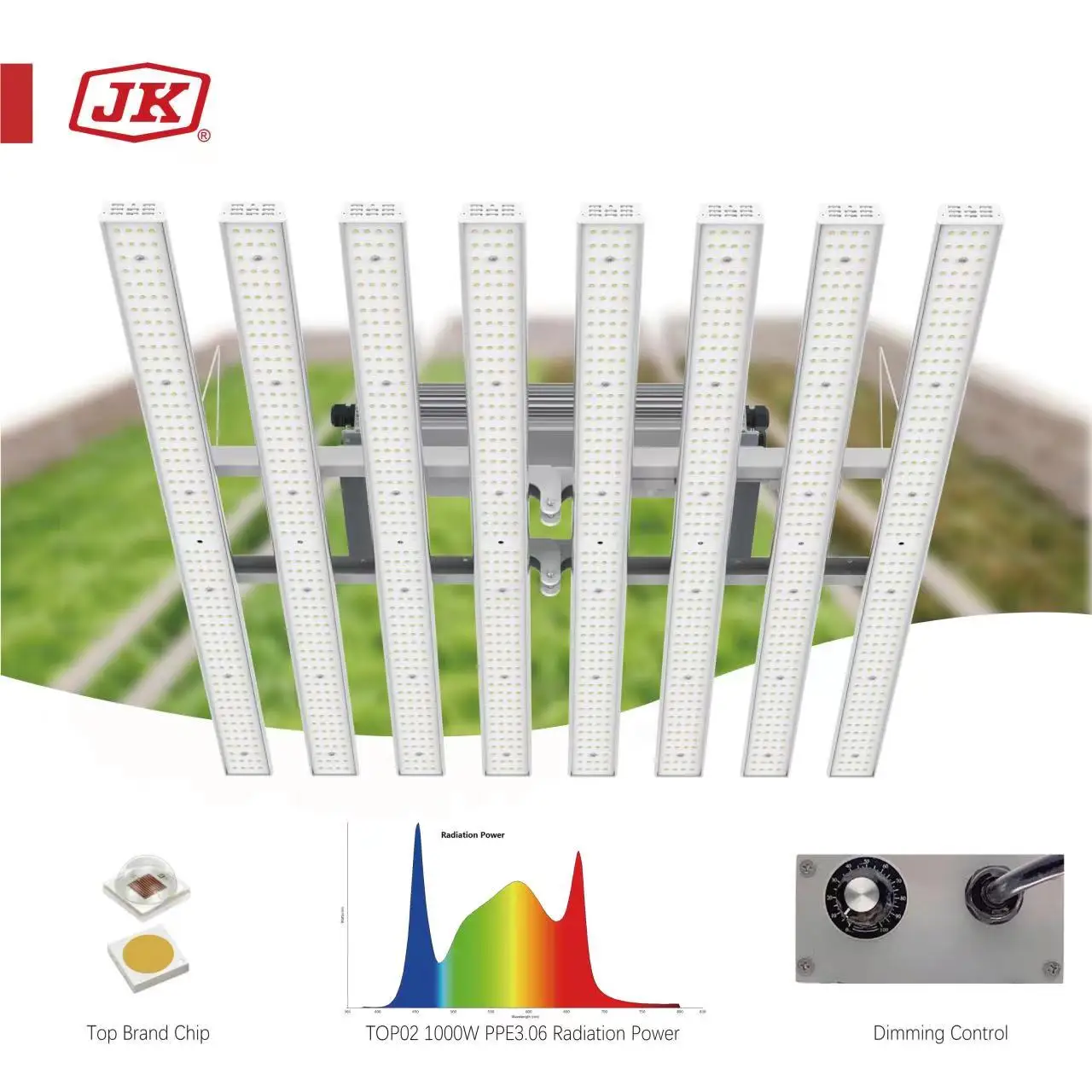 JK 650W 750W 800W 1000W Full Spectrum Dimmable System Foldable Grow Medical Plants Led Grow Light