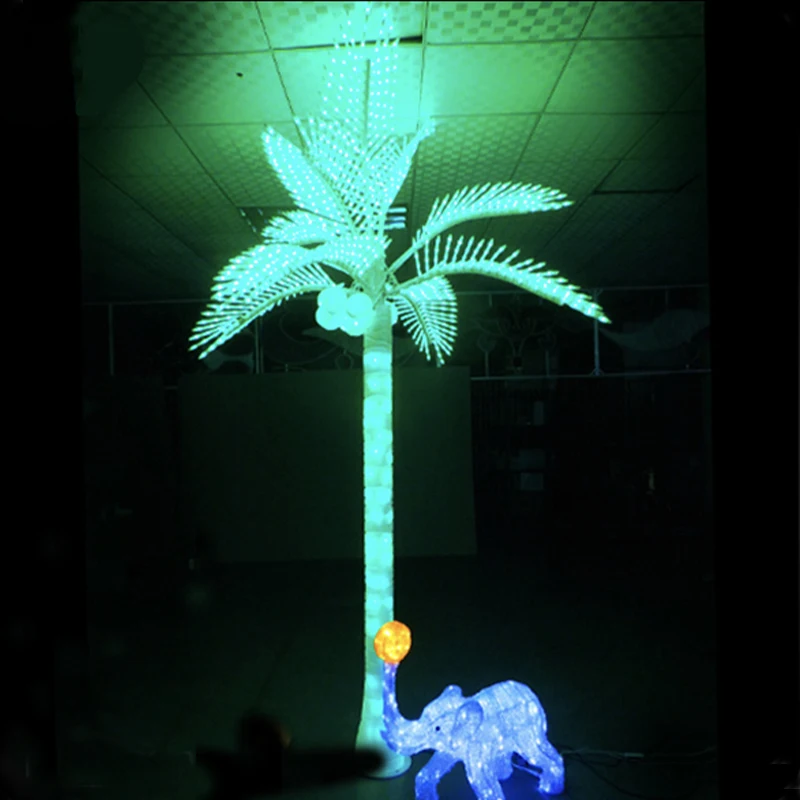 Ip65 Outdoor Waterproof Lighted Holiday Event Decoration Plastic Artificial Led Coconut Tree Lights Palm Tree With