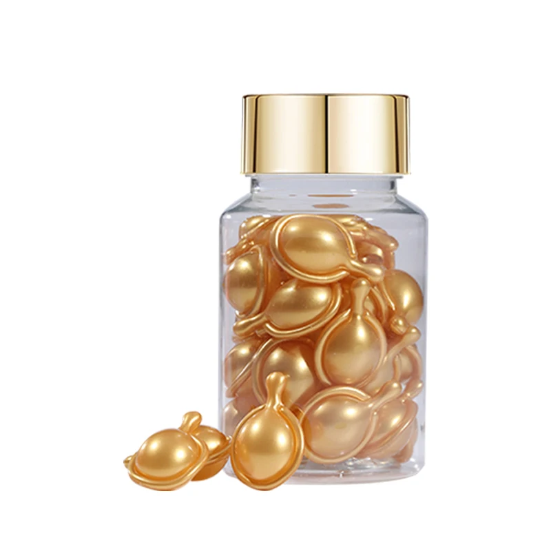 Private Label OEM natural Organic Shea butter 50PCS repair hair vitamins serum oil capsules For Hair Growth