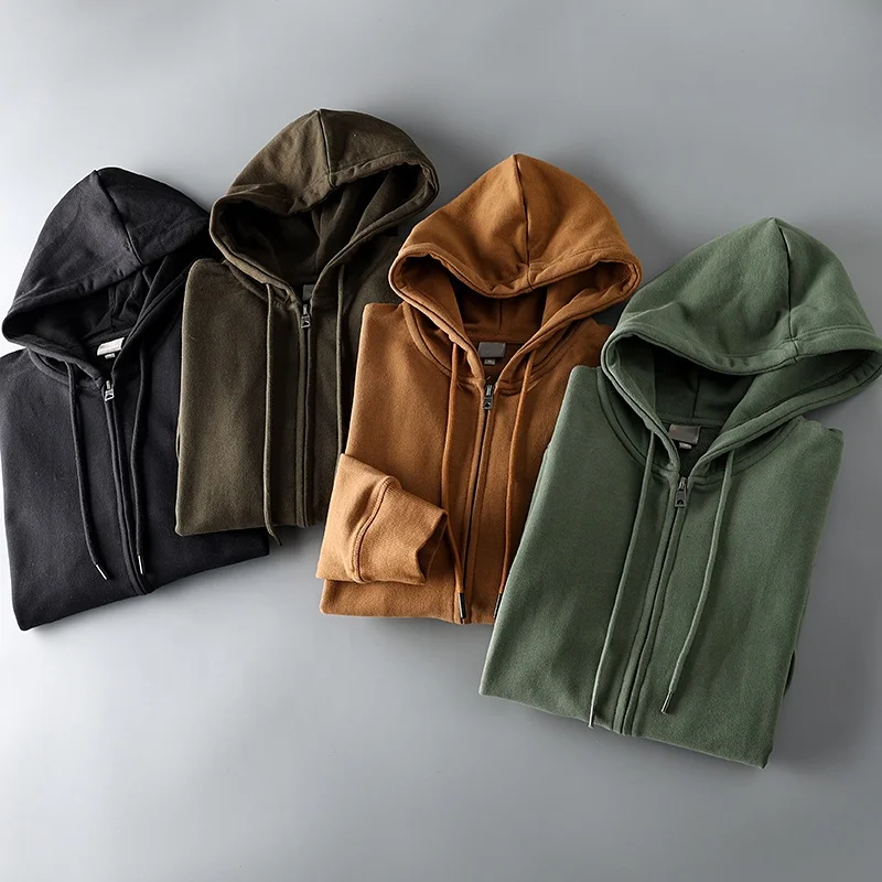 Clothing Manufacturers Customized Design Zip Up Oversized Cropped 100% Cotton Unisex Hooded Hoodies For Men