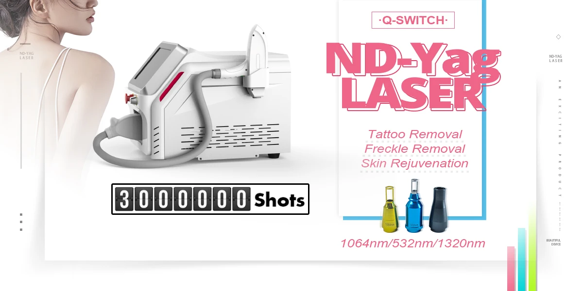 Q switch Nd yag laser /tatto removal machine color tattoo removal with nd yag laser