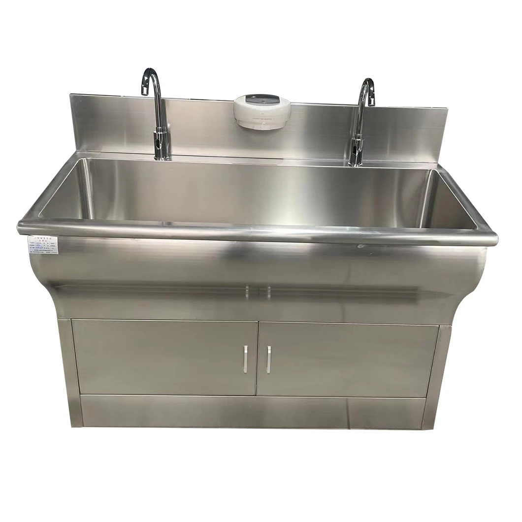 FY06188 304 Stainless Steel 3 people using Hospital Wash Basin for Cleaning Medical Washing Sink