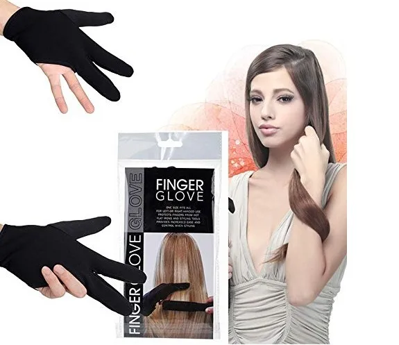 Hairdressing Three Fingers Anti-heat Glove for Hair Straightener Perm Curling Hairdressing Heat Resistant Finger Gloves