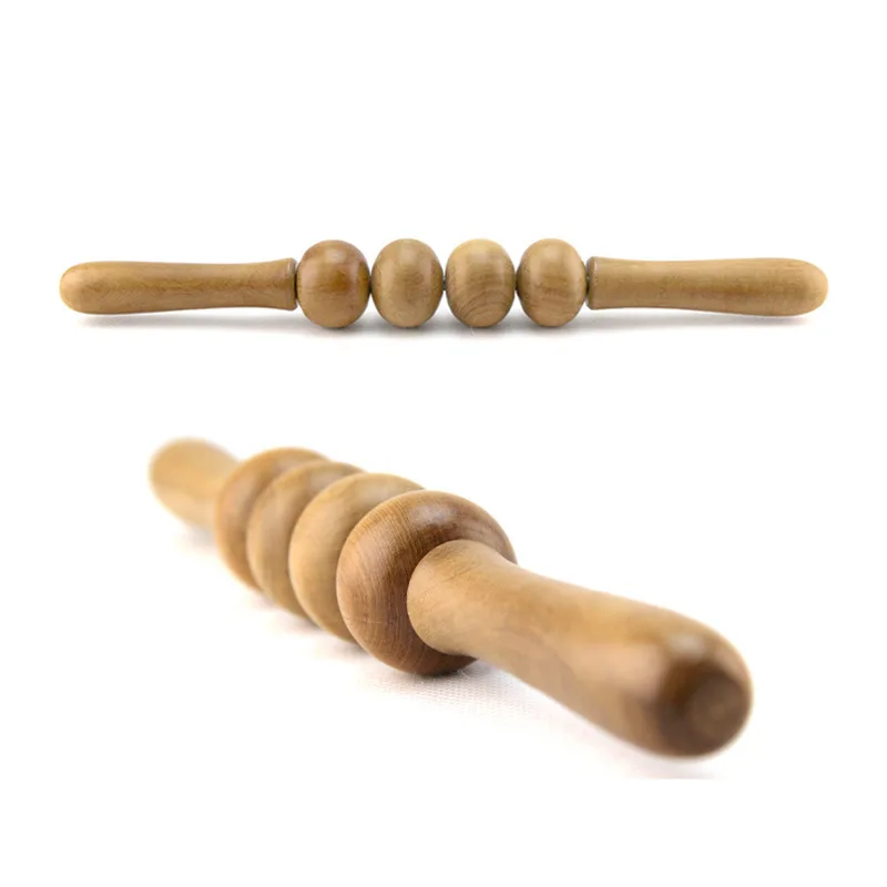Wholesale Wooden Facial 4 Ball Abdomen And Back Massage Roller