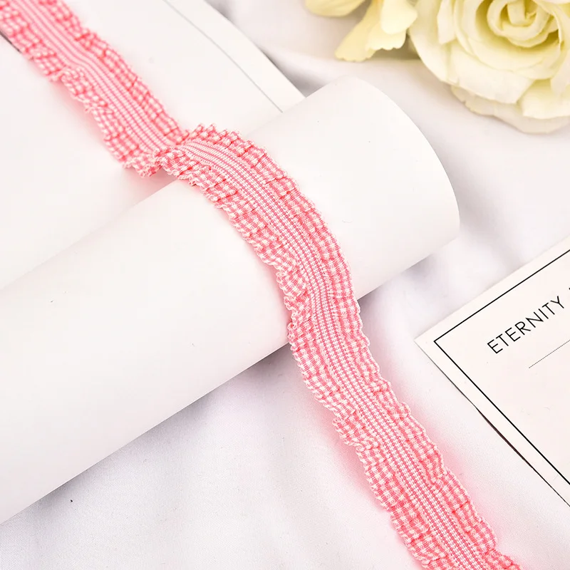 2.5cm Width Woven Belt Black And White Polyester Elastic Ribbon For Bags Jacquard Tape With Checked Webbing
