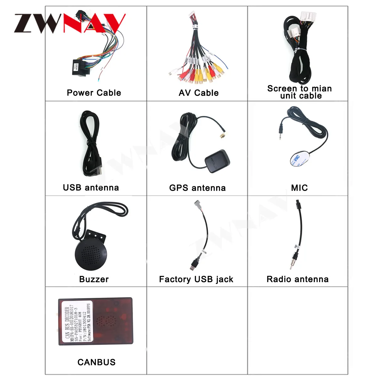 ZWNAV Android 10 Car Radio For Citroen C4 C4L DS4 2011 - 2016 Central Multimedia DVD Player Tape Recorder Head Unit 4+64G